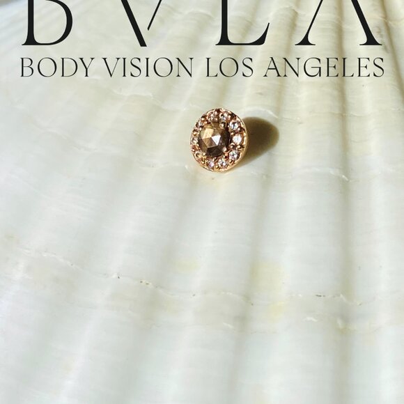 BVLA Altura - Threaded 5.5mm End in Solid 14k Rose Gold Zawadi Sapphire Diamonds - Picture 4 of 9